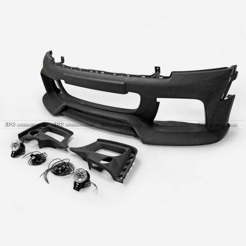 車 飾りつけ FRP Fiber Glass Front bumper with fog light covers. LED \u0026 Round Fog Light For 2006-2