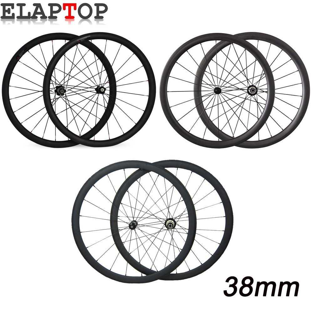 V brake road bike wheels 100% carbon wheels ceramic bearing hub 38粍 depth cliner cyclin