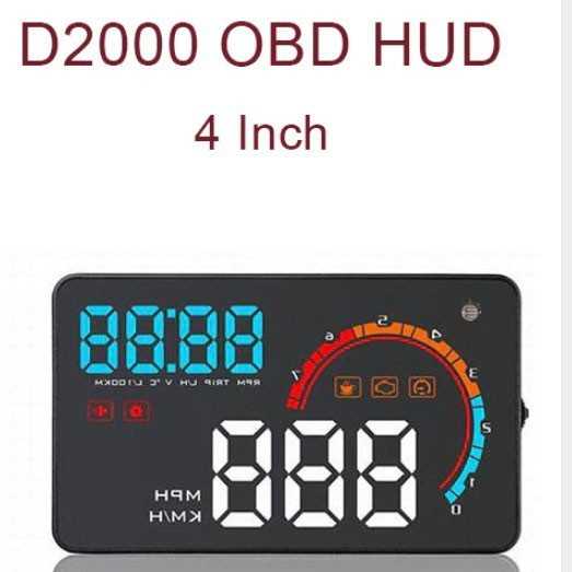 デジタルメーター 4インチ D2000 HUD ヘッドアップディスプレイ LED ウィンドプロジェクター OBD2 スキャナ