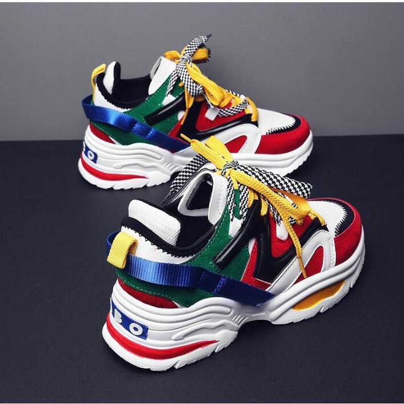 35-44 Size 女性's Fashion Casual Thick Soled Female Lace Up Platform sneaker shoes Lovers｜四つ葉ショップ