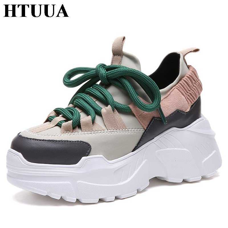 HTUUA 2018 ジーンズ Autumn 女性 Casual Shoes Comfortable Platform Shoes Woman Sneakers Ladi