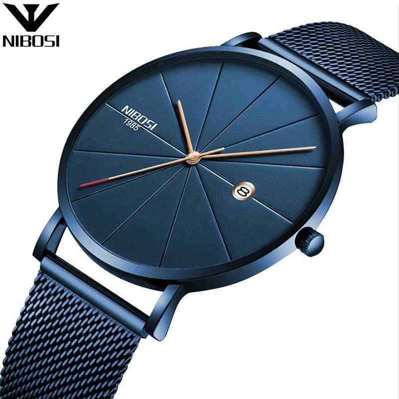 人気を誇る 腕時計 超薄型 ステンレス鋼 ステンレスベルト クォーツ腕時計 ブルー⑥
