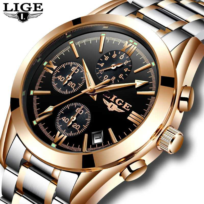 Relogio Masculino LIGE Top Luxury ブランド ミリタリー Sport Watch メンズ クオーツ Clock Male F｜四つ葉ショップ