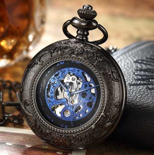 楽天市場】ヴィンテージウォッチスチームパンクスケルトン機械式フォブ