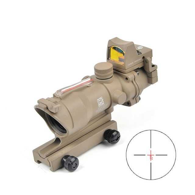 狩猟スコープ ACOG 4X32 リアルレチクル 光ファイバースコープ レッドイルミネーション ミルコ 赤ドット 視力 20｜四つ葉ショップ