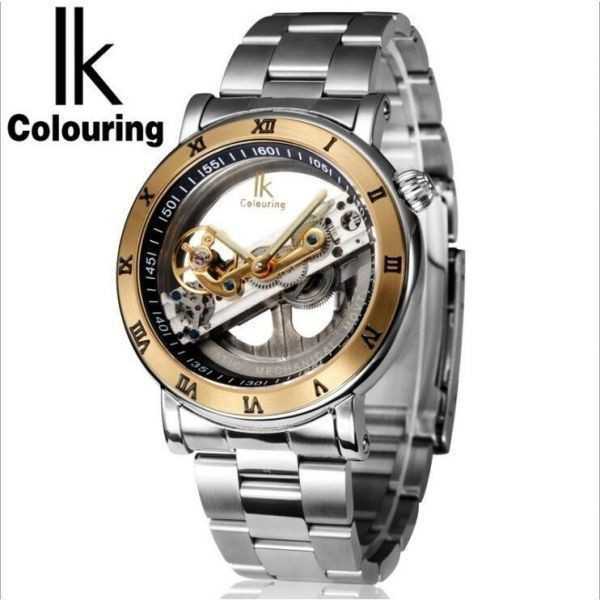 全品送料無料 トゥールビヨン Ik Colouring メンズ機械式腕時計 スケルトン 高級ブランド 自動巻 ゴールド Fucoa Cl