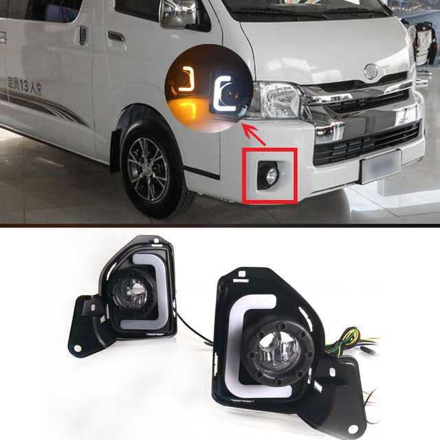 C2569 昼日なか走行灯 前照燈 白＆黄仕かける LED フォグランプ 嵌まる 2014-2018 LED フォグランプカバー 12雄螺子 ご機嫌はやりっ子 おもちゃ-その他