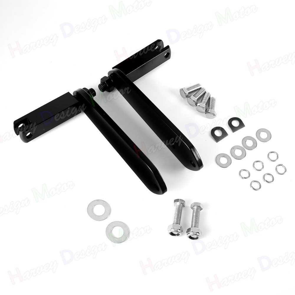 6-347 ブラックハイウェイフットレスト足マウント一揃いの道具 HARLEY DYNA FXD FXDL FXDB FXDC 1991-2016