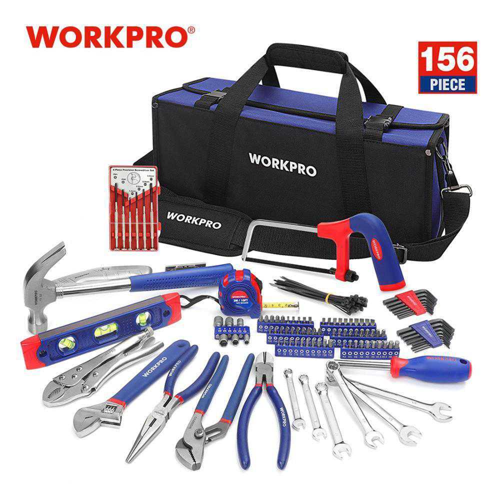 WORKPRO 156パソコン 物の具仕掛ける 車宿り 手道具 検査と修理 お手々物の具 一揃いの道具 鉄鎚 ペンチ 鍵付き添い人