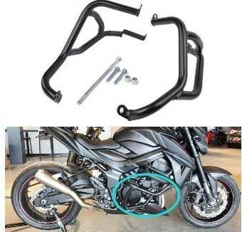 5-906ー 2017 2018スズキGSXS GSX-S 750 エンジンバンパーガード エンジンフレームガード スチール（黒）｜四つ葉ショップ