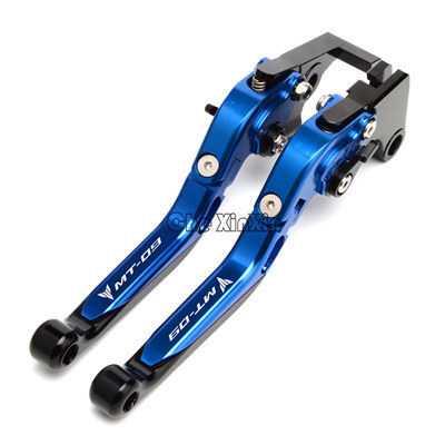 ブレーキクラッチレバー 青色 ヤマハ カスタム 折りたたみ mt09 mt-mt 09トレーサーsr 2014-2018 2015 2016 Q055
