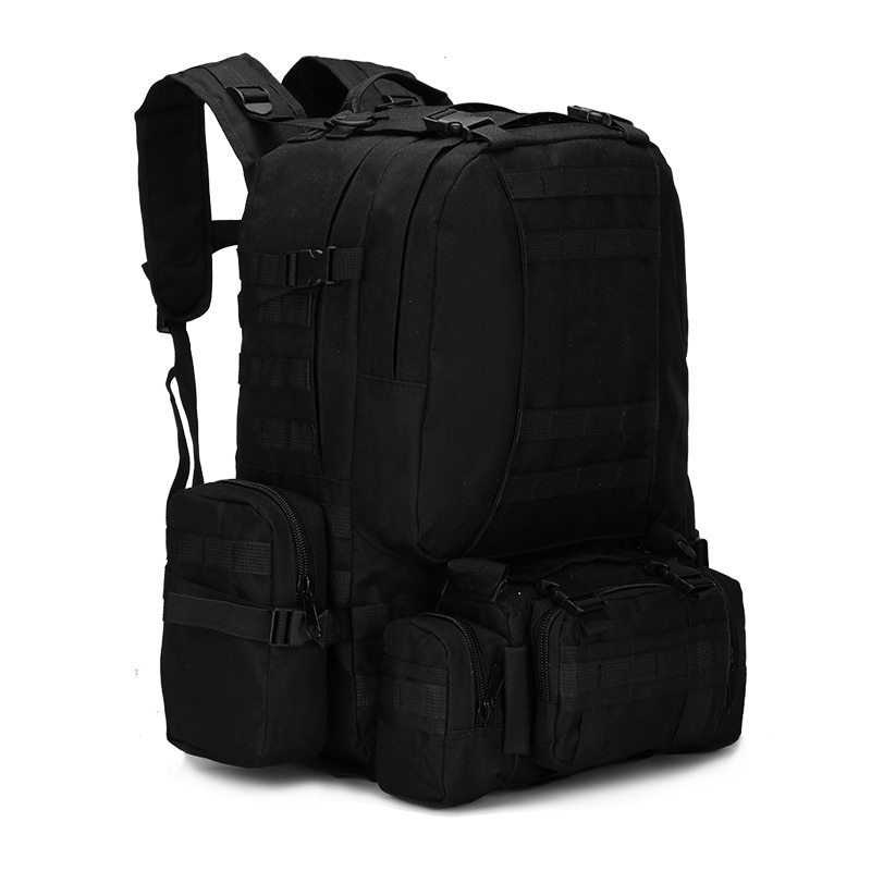 50L Molle タクティカル ミリタリー うしろ側容器に並べる 雨合羽 4インチ1 600D ナイロン 難民キャンプ 山歩き 黒いこと