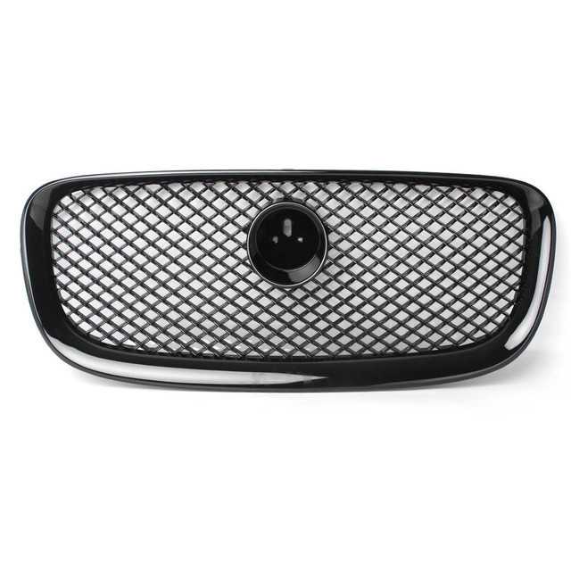 フロント メッシュ グリル ABS プラスチック エンブレム ジャガー XF XFR 2012-2015 Black|四つ葉ショップ