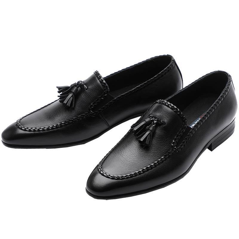 Sale 100 Off ビジネスシューズ メンズ 本革 タッセル飾り スリッポン 革靴 ブラック 25 5 Fucoa Cl