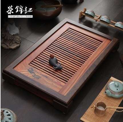 ティートレイ アンティーク 53×34×7cm カンフー 貯水 排水 2-6人用
