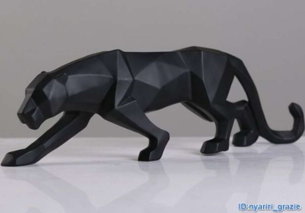 楽天市場】ブロンズ製パンサー黒豹彫刻抽象的ヒョウ彪彫像動物置物