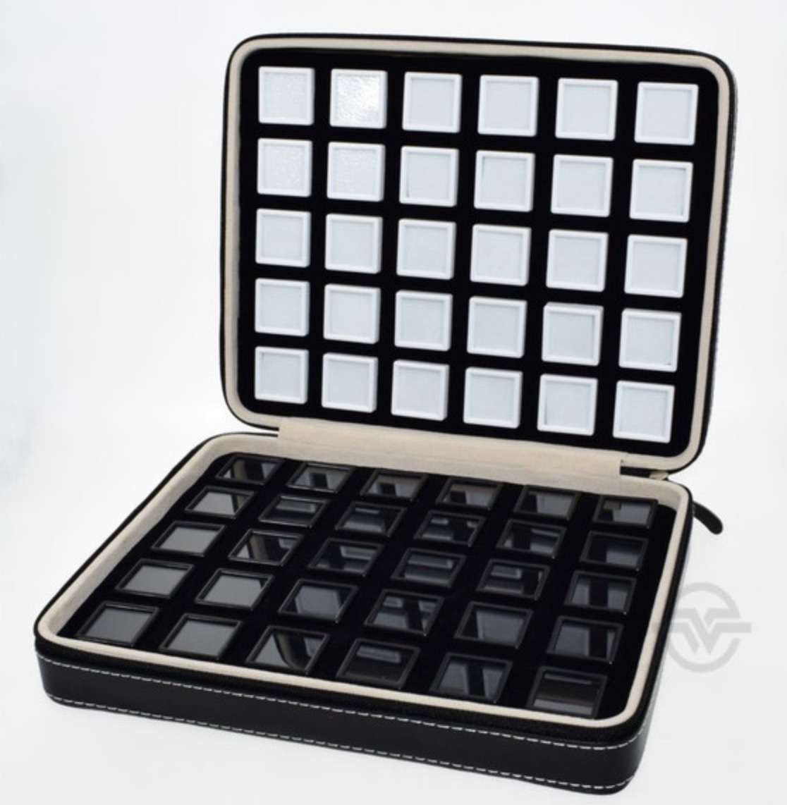 楽天市場】宝石ルースケース24個+トランクボックスセット レザー調