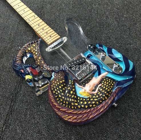 SGスタイル エレキギター　ドラゴンインレイ SGスタイル エレキギター ドラゴンインレイ