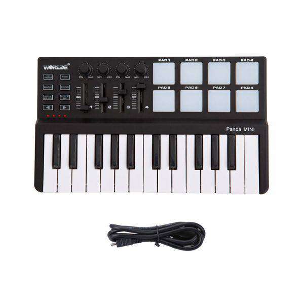 ☆新品☆キーボード 25キー ドラムパッド ポータブル 高品質 ミニ midiコントローラ USB 特殊|四つ葉ショップ