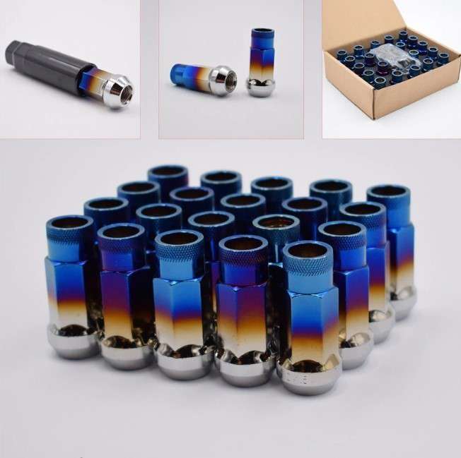 ホイールナット P1.5 48mm ロング チタン 焼き色 20本セット レーシングナット 貫通ナット ラグナット