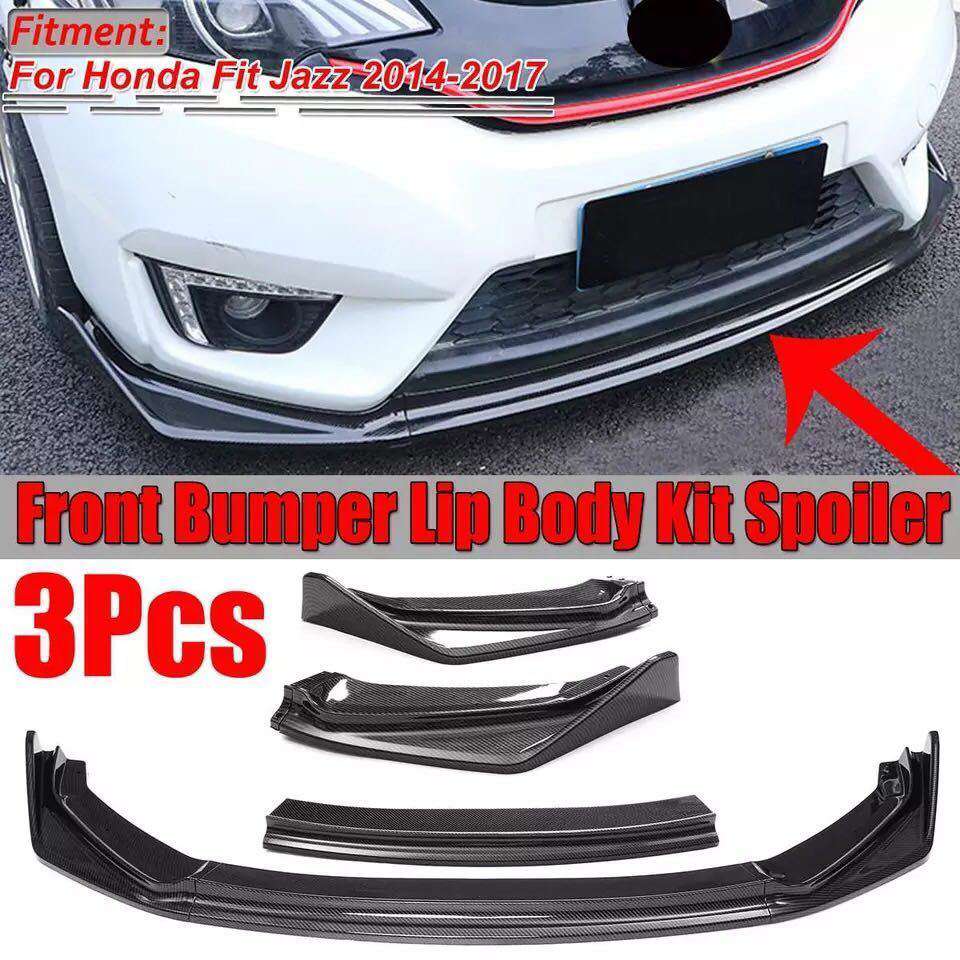 ホンダ フィット ジャズ 2014～2017 カーフロントバンパー リップボディキット ディフ Carbon Fiber Look 未使用 9,330円