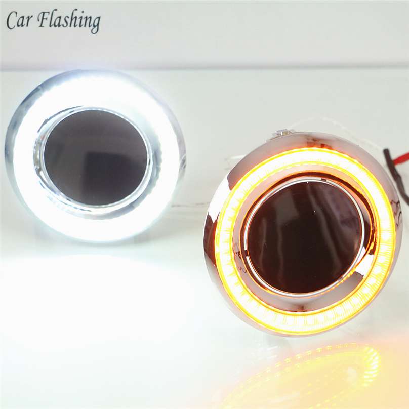 車の点滅2個トヨタプラドFJ150 LC150 2014 2015 LED DRLデイタイムラン White and Yellow