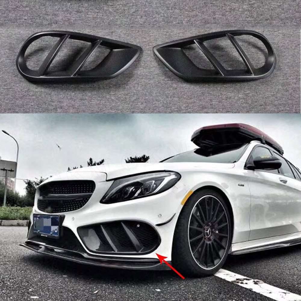 ベンツ cクラス W205 C63 AMG C180 c200 15-17 カーボンファイバーフロントバンパーエアベントカバートリムメッシュグリル｜四つ葉ショップ