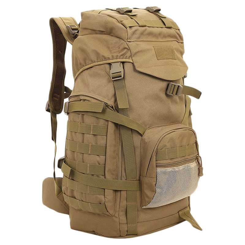 うしろ側容器に並べる、背嚢 ACU Molle 60 Lキャンプリュックサック ミリタリーバックパック大雨合羽うしろ側容器に並べる偽装山歩きアウトドア