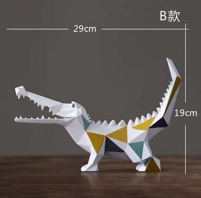 家飾り品 幾何ワニの置物 モダン芸術オーナメント飾り 雑貨 プレゼント 擺件 秀作 装飾品 置物 工品 2選択1A13