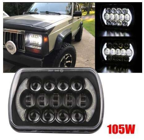 1ピース105ワット5×7 7×6インチ長方形led海ledヘッドライトビームでdrl用ジープラングラーYJチェロキーXJ H6