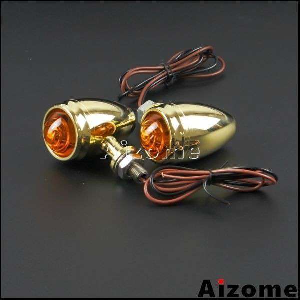 真鍮ウィンカー 2個 ブラス ビンテージ BRASS ハーレー ショベル パン ナックル SR400 XS650 チョッパー ボバー ガイドBRASS
