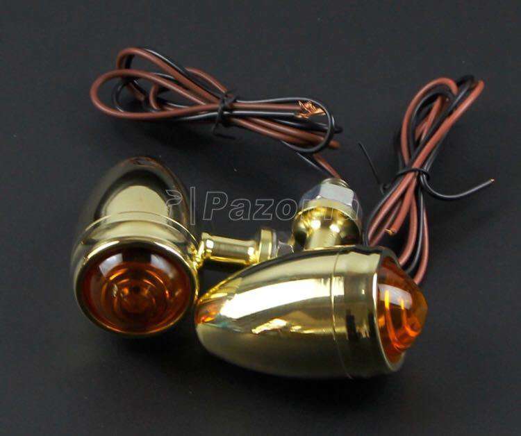 ブラス LED ウインカー 4個セット 真鍮 ハーレー ビンテージ 真鍮 LEDウィンカー 4個 ブラス ビンテージ BRASS ハーレー