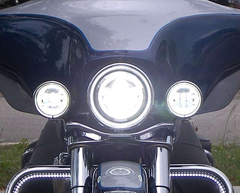 LED フォグランプ 補助灯 4.5インチ ハウジング セット ツーリング ハーレー flh ストリートグライド トライク クローム 8,266円