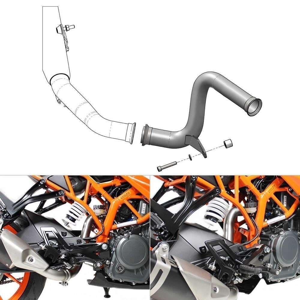 NICECNC オートバイステンレス鋼 MID パイプ DECAT エリミネーターレース排気 KTM 125 390|四つ葉ショップ