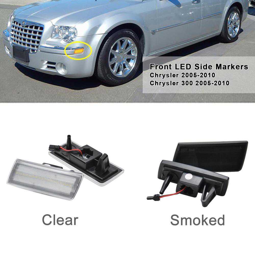 スモークレンズクリアレンズアンバー led フロントサイドマーカーのためのクライスラー 300 2005-2010 、 oem