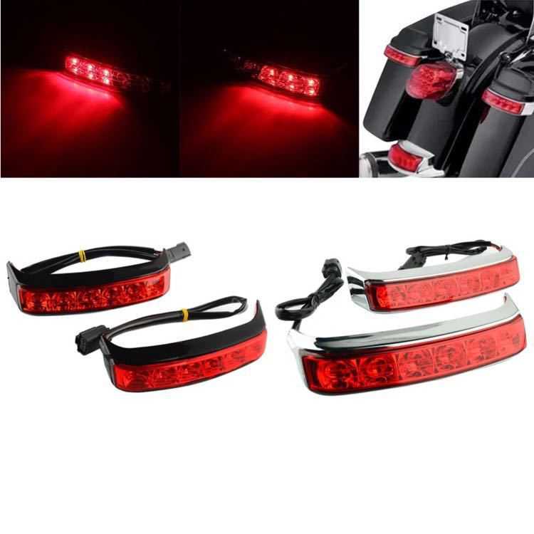 クローム サドルバッグテールランプ Run Brake Turn Light Lamp LED ハーレー ツーリング ストリー?｜四つ葉ショップ