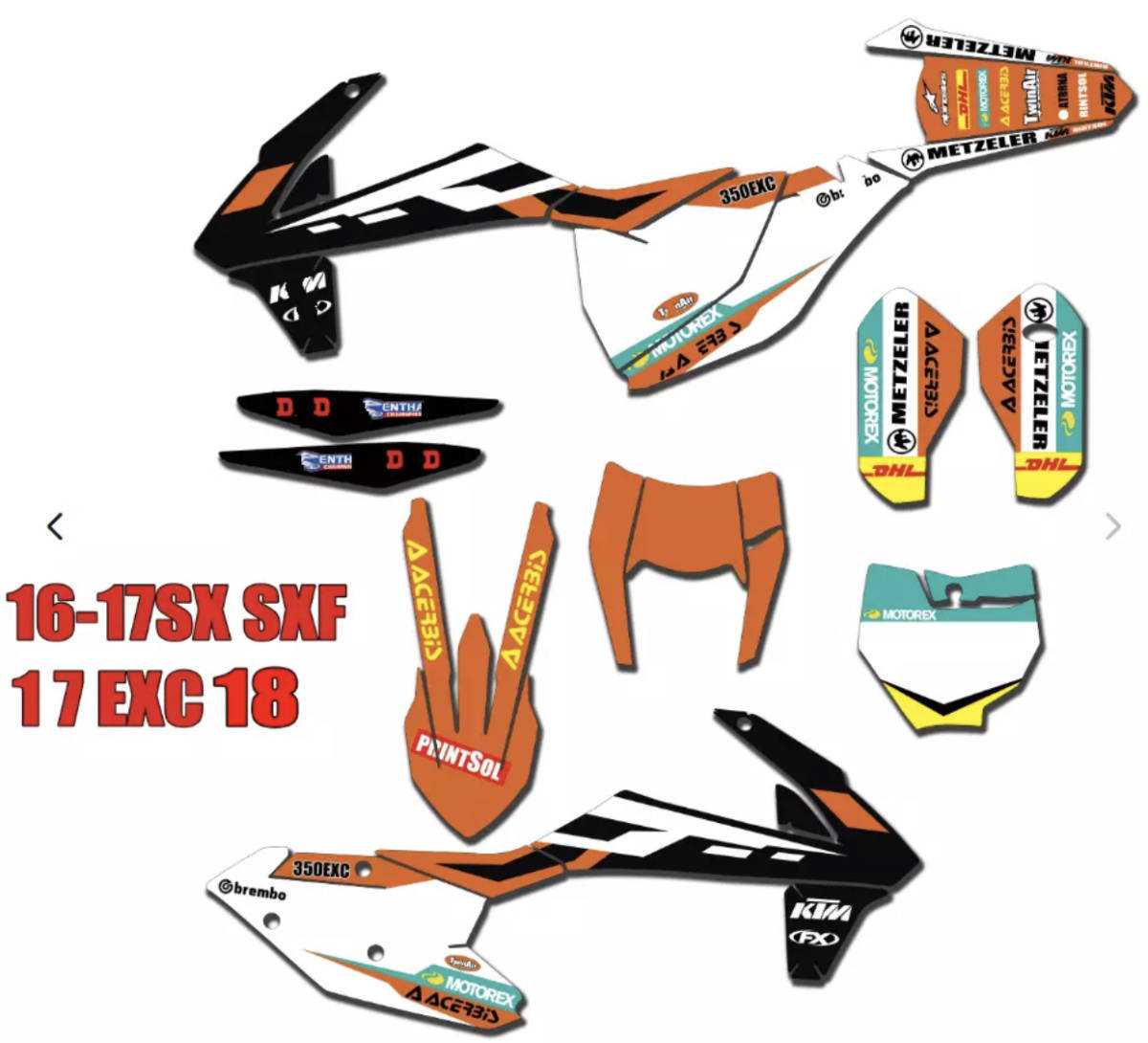 KTM デカールセット グラフィックデカール カスタムステッカー125 250 300 350 450 SX SXF XC XCF EXC