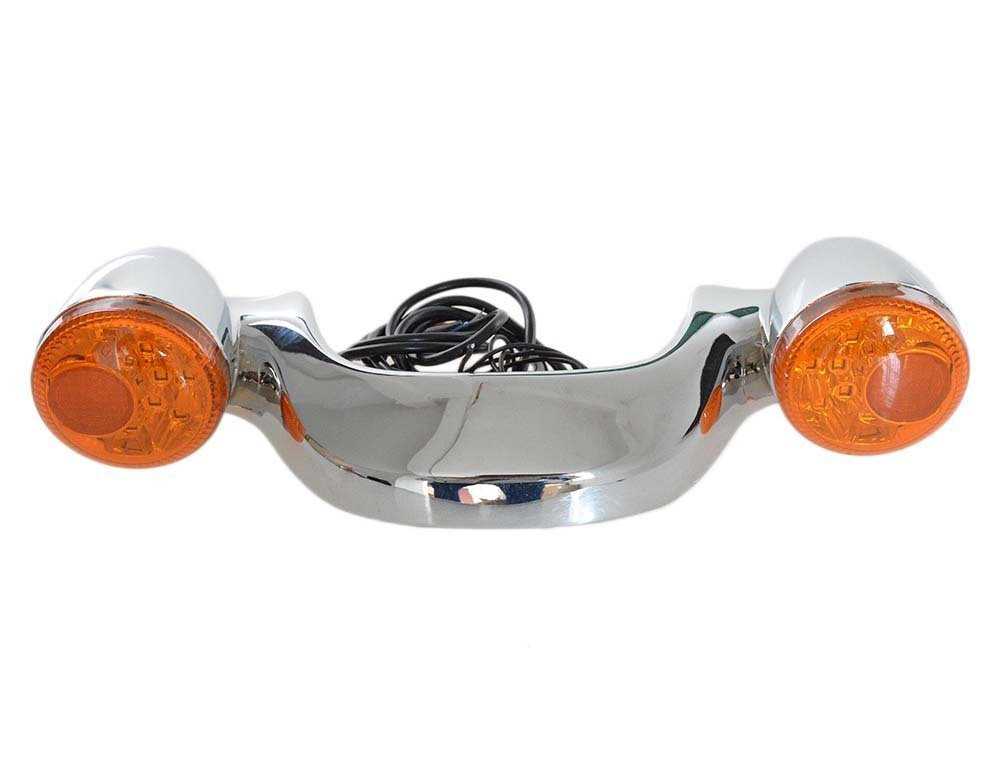 ハーレー ツーリング ビレット LED ウィンカー ブレーキライト セット クローム アンバーレンズ FL ロードキング 純正タイプ｜四つ葉ショップ