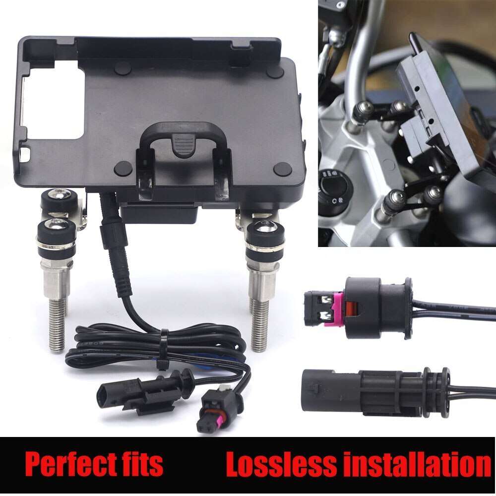 ハンドル携帯電話ナビゲーションブラケットUSB電話充電BMW F750GS F750GS F800GS F700GS R1200R 12ミリメートル
