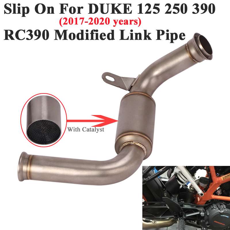 ため公爵390 DUKE 125 200 250 390 RC390オートバイ排気変更されたエスケープミッドチューブリンクパイプと触媒エリミネーター強化 9,753円