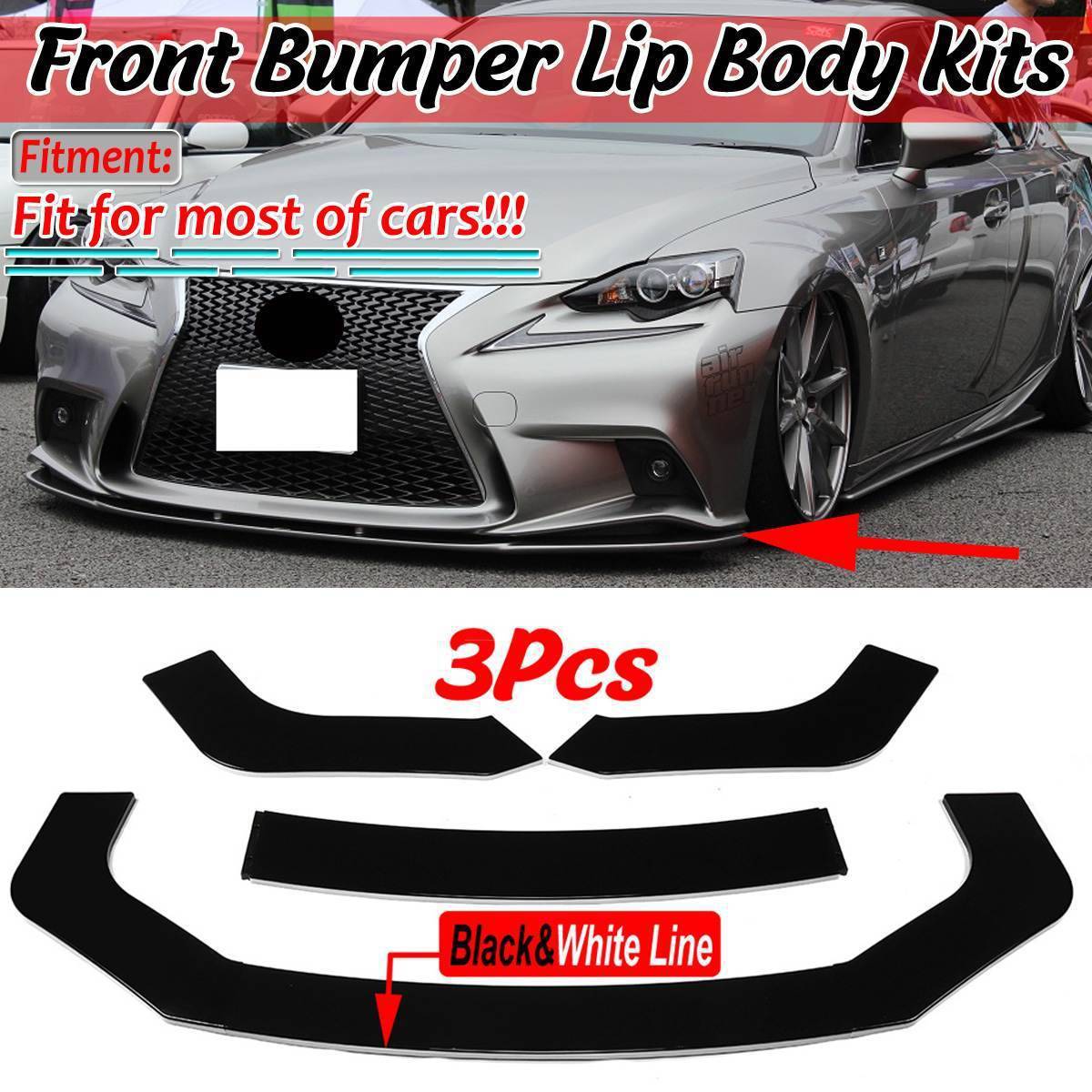 ユニバーサル車のフロントバンパーボディキットディフューザー用レクサスIS200T IS250 IS350 ISF GS350 GS450H NX200T NX300H RC-F