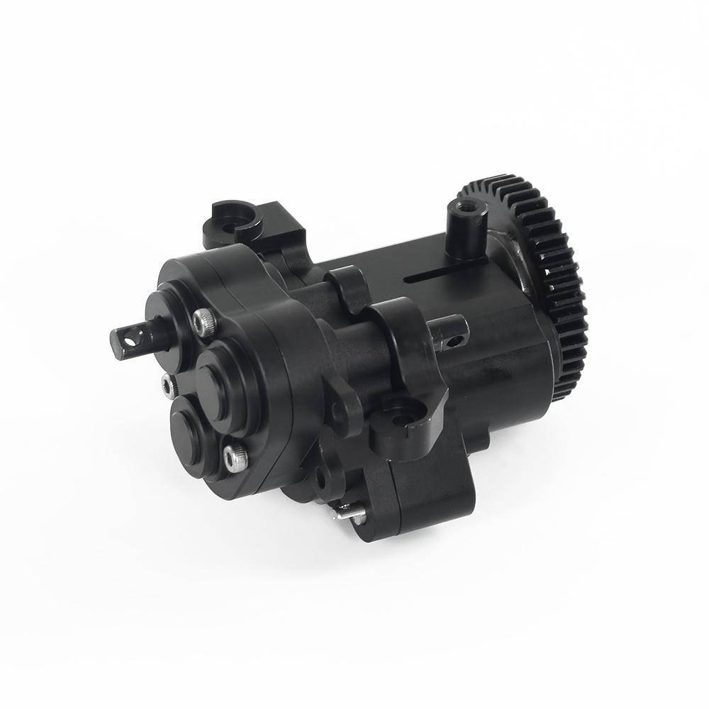 Rctown 1pcメタル伝送センターギアボックスケース 2 速度 1:10 rcクローラ軸TRX4 ギアボックス部品 black