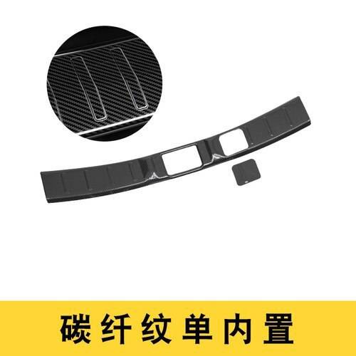 ステンレス鋼三菱アウトランダー 2016 に 2019 リア外部 + 内部バンパープロテクターガードプレートトランクゲート Internal 8