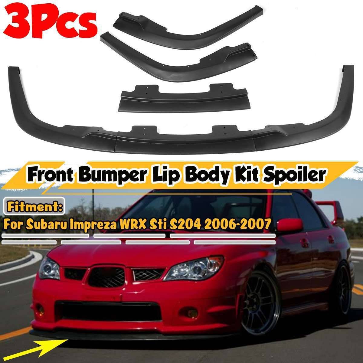 高品質 フロント バンパー リップ 外装 カスタム スポイラー スプリッター ディフューザー スバルインプレッサWRX STI S204 2006-2007