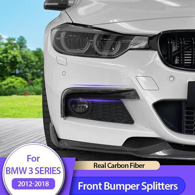 BMW 3シリーズ320/328/330/F30/F35マッド2012-2018 リアルカーボンファイバー 外装 カスタム フロントバンパー スポイラー