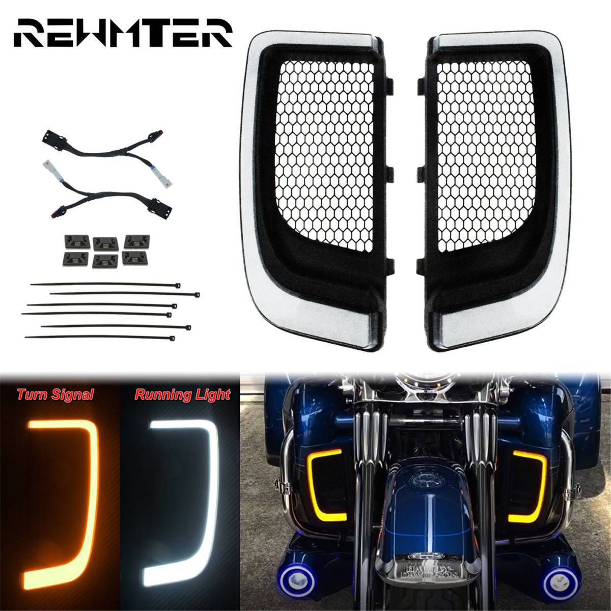 LEDフェアリング グリル ライト ランプ カスタム 高品質 ハーレーツーリング ストリート ロード エレクトラトライグライド FLHTK｜四つ葉ショップ