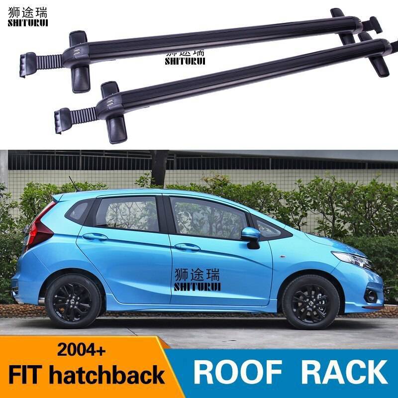 HOND FIT JAZZ ハッチバック 2008 + 大型バーロックアルミ合金 カスタム 高品質 荷物ボックス ラックスポーツ 屋根 荷物