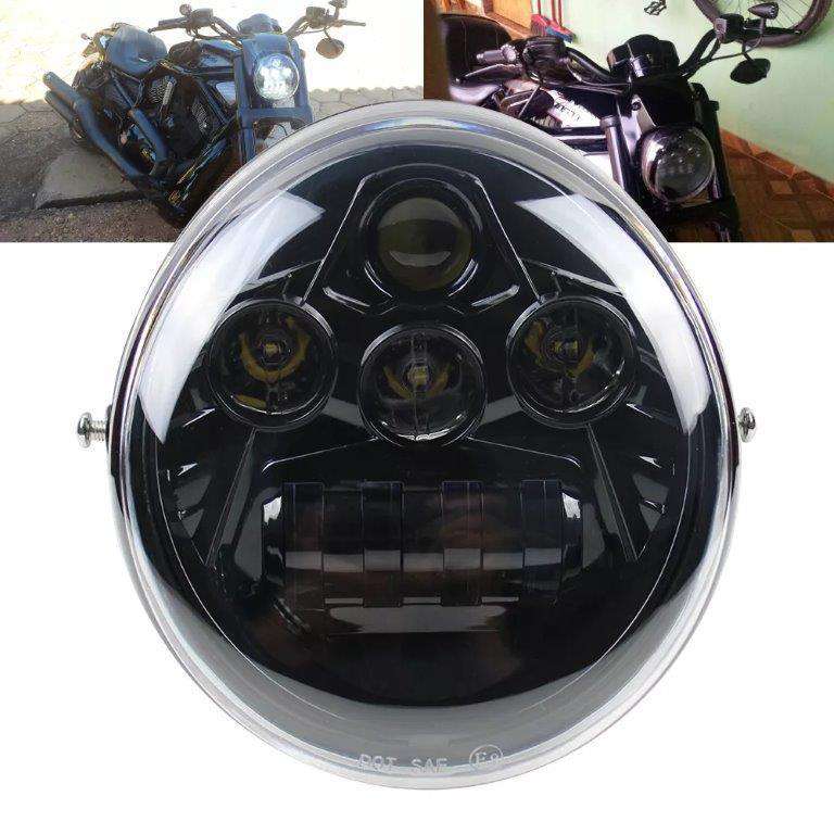Vロッドvrscf vrsc vrscr 2002-2017 60ワットvrod ledフロントヘッドライトハイ/ロービームオート