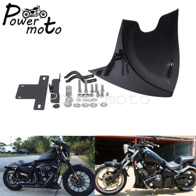 オートバイ黒低フロントスポイラー空気ダムチンハーレーxlスポーツスター883 1200 dyna softail V-RODツーリ