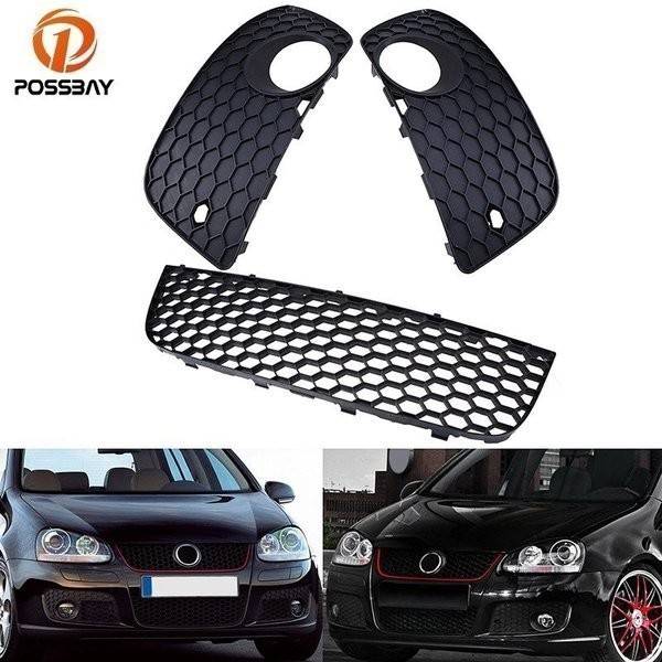 5-946 バンパー Posbay車 グリル フォグランプ カバー vw ゴルフ mk 5 gti 2004-2009 アクセサリー 3Pcs